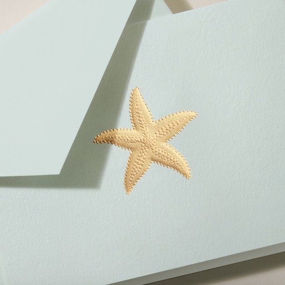 NEW Crane Engraved Starfish Notecards with Envelopes, Box of 10 - Picture 2 of 7